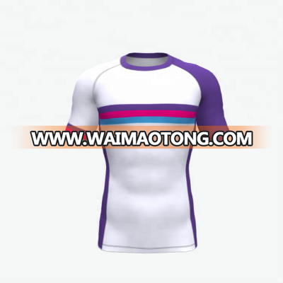 Factory promotion price customize sports dry fit plain rashguard swimsuit rash guard sublimated