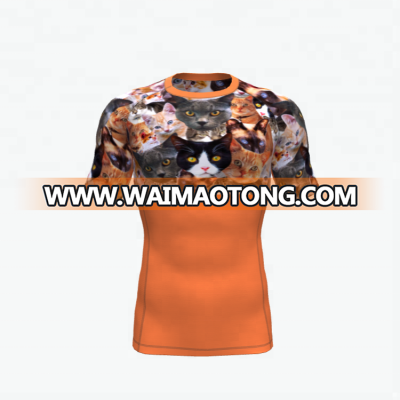 Factory direct sales custom fitness sublimation grappling rashguard printing cycling rash guard